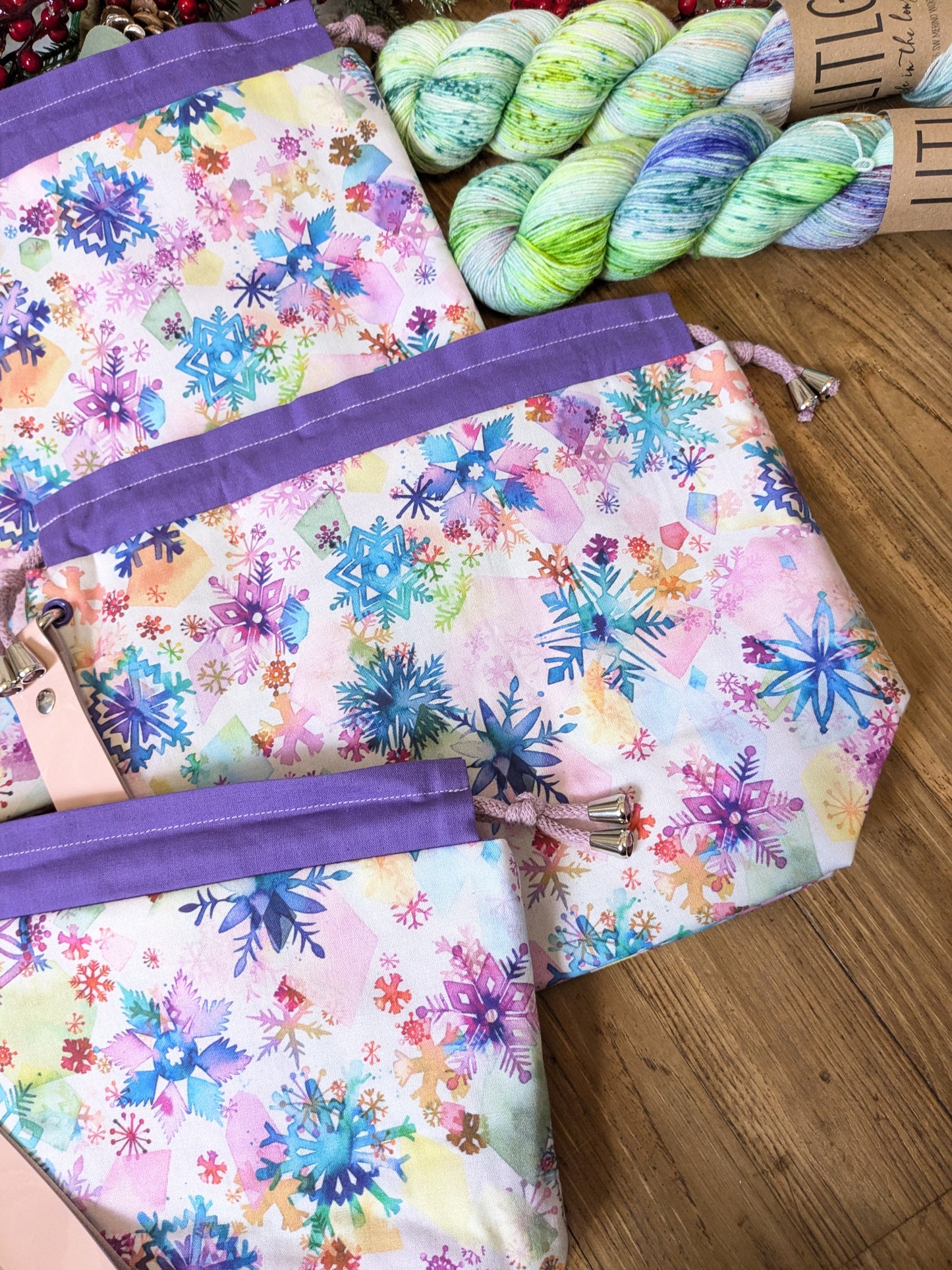 Sac à projet "Flocons merveilleux"