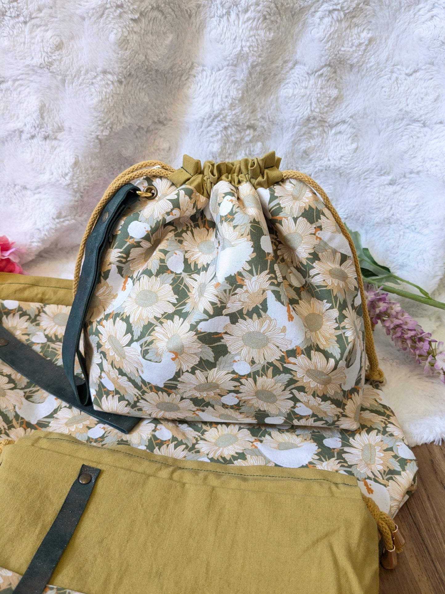 Sac à projet "Poules et tournesols"