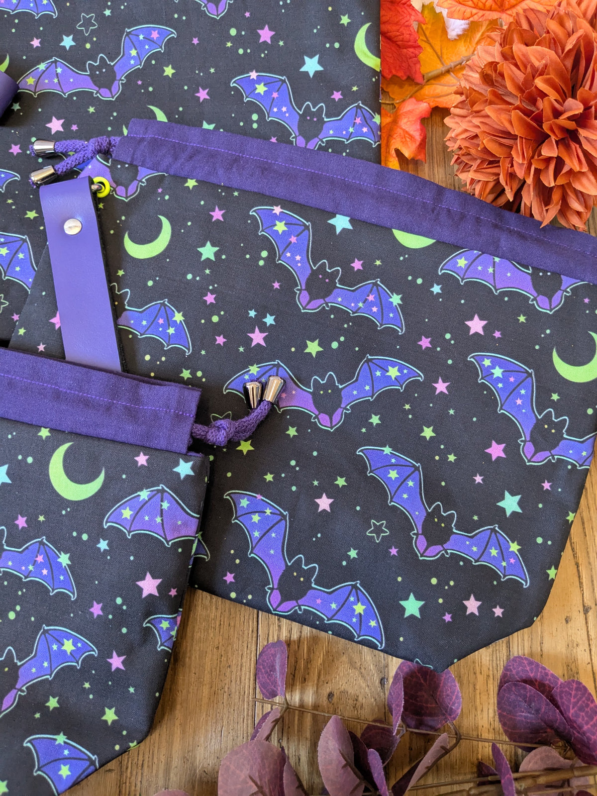 Sac à projet "Bats and moon"
