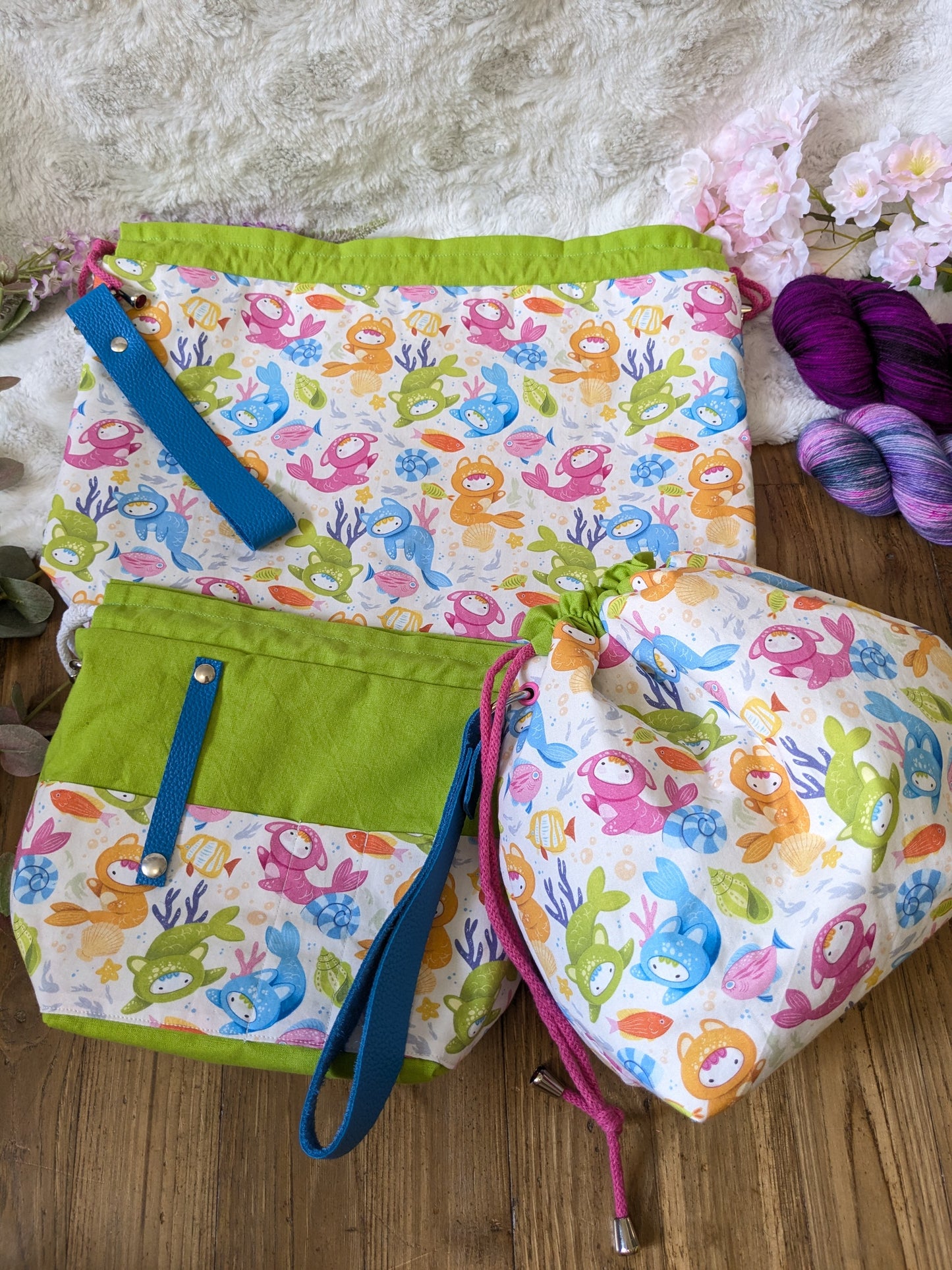 Sac à projet "Chats sirènes"