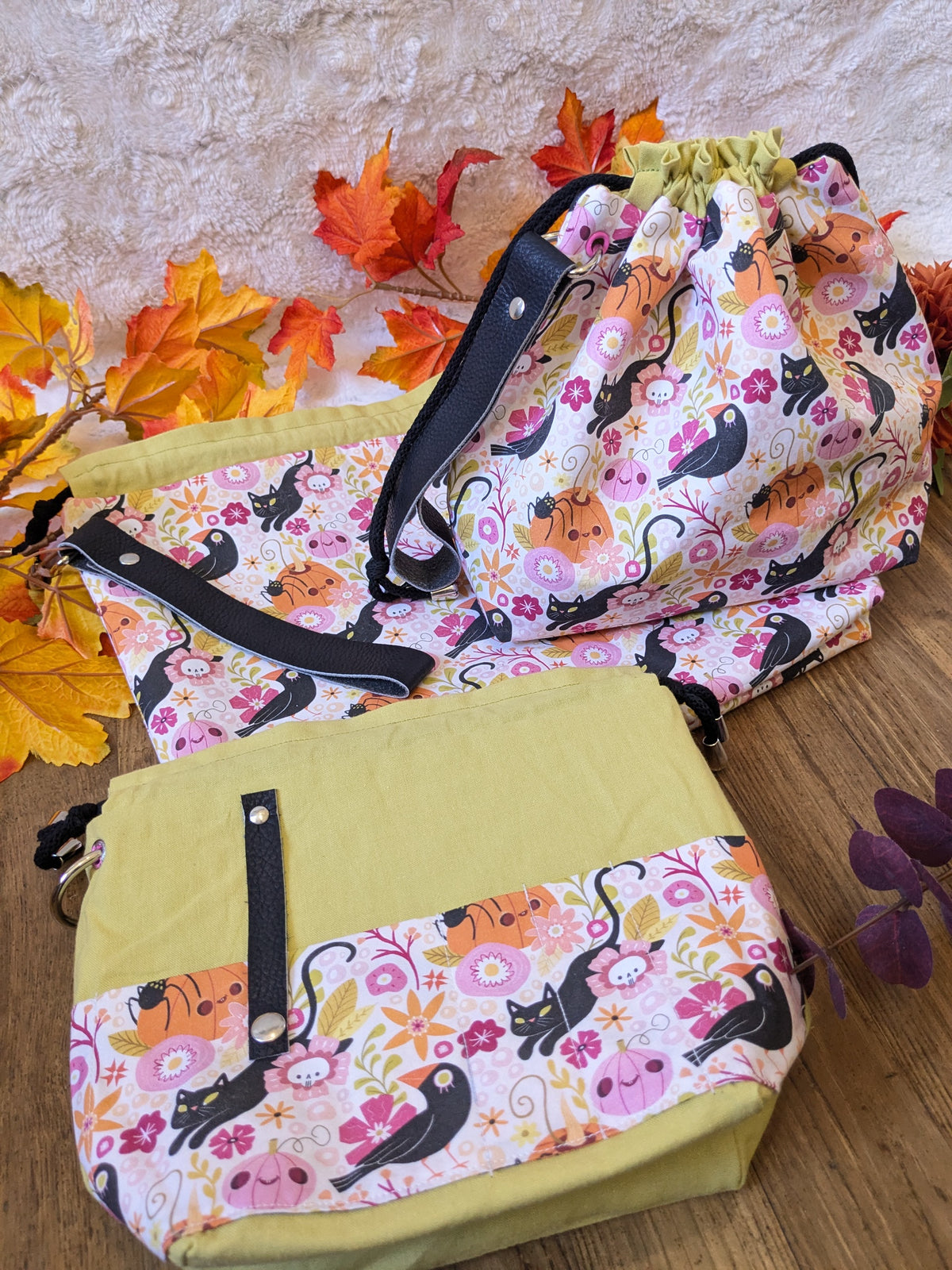 Sac à projet "Crows and cats" motif Lixy illustration