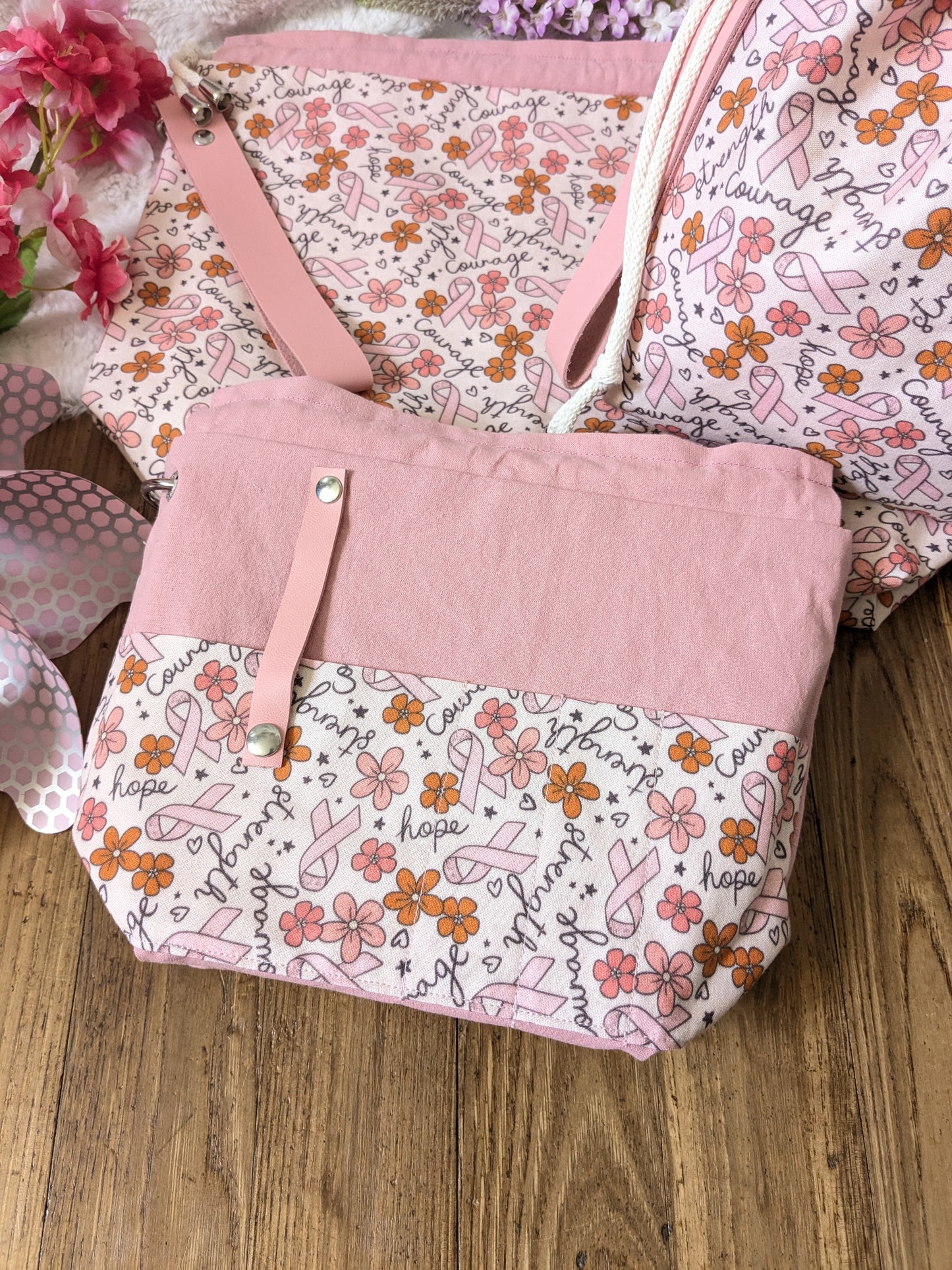 Sac à projet "Ruban rose"