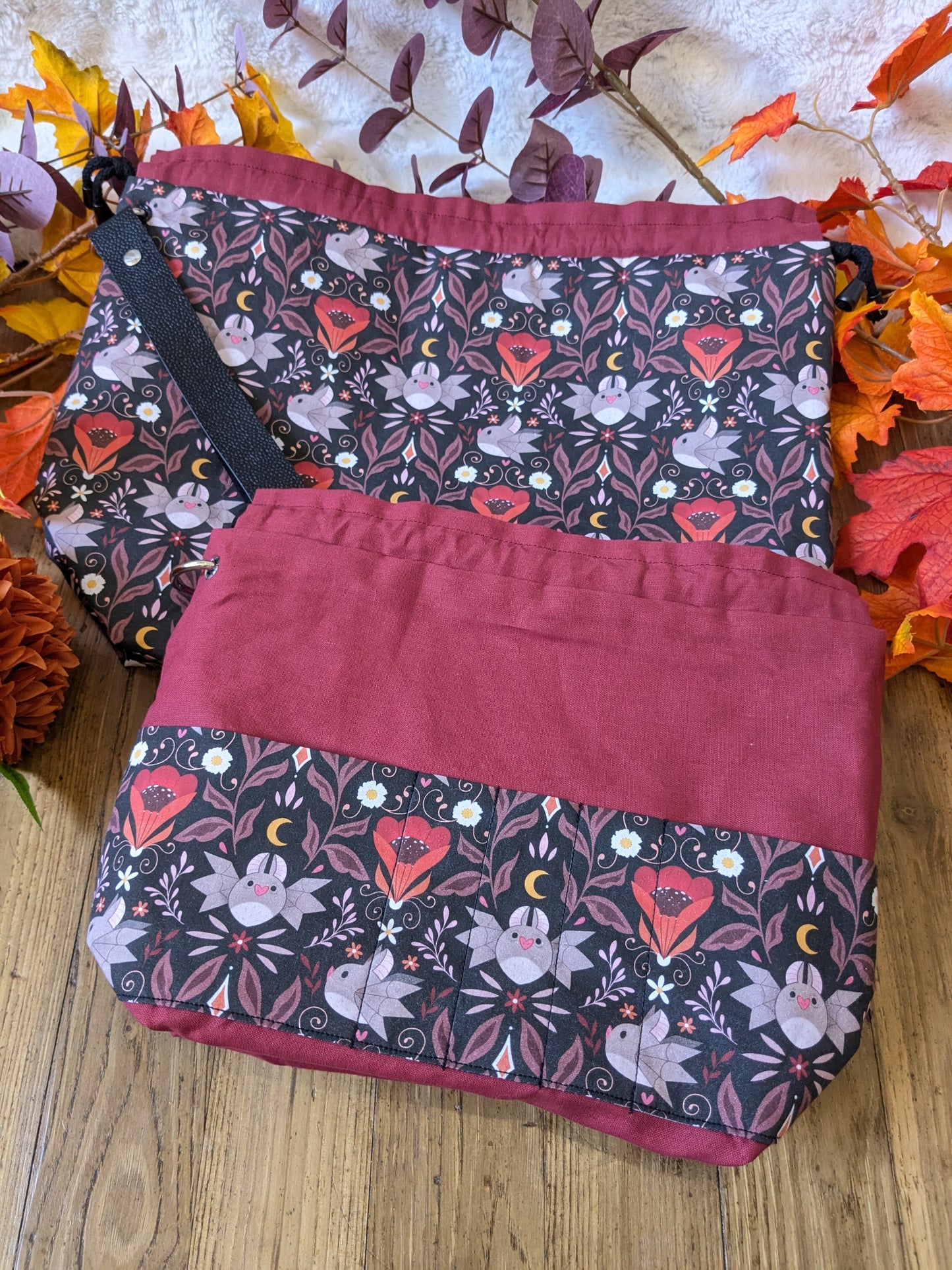 Sac à projet "Little bat" imprimé Lixy illustration