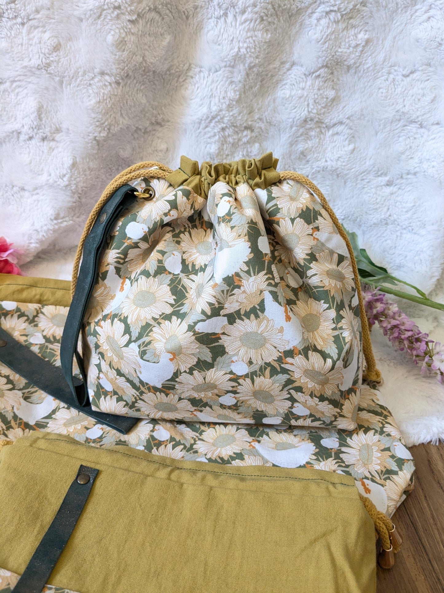 Sac à projet "Poules et tournesols"