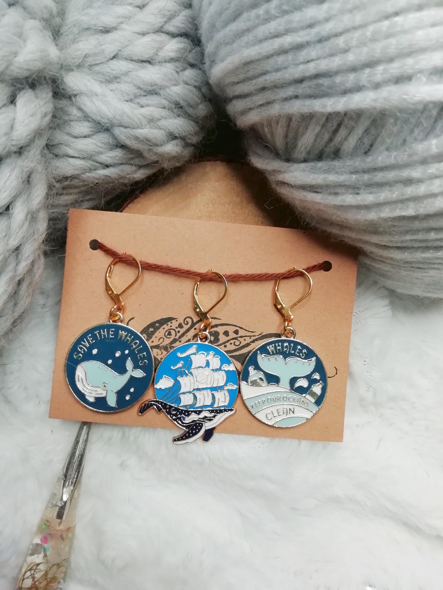 Stitch marker / marqueur de mailles Save the Whales