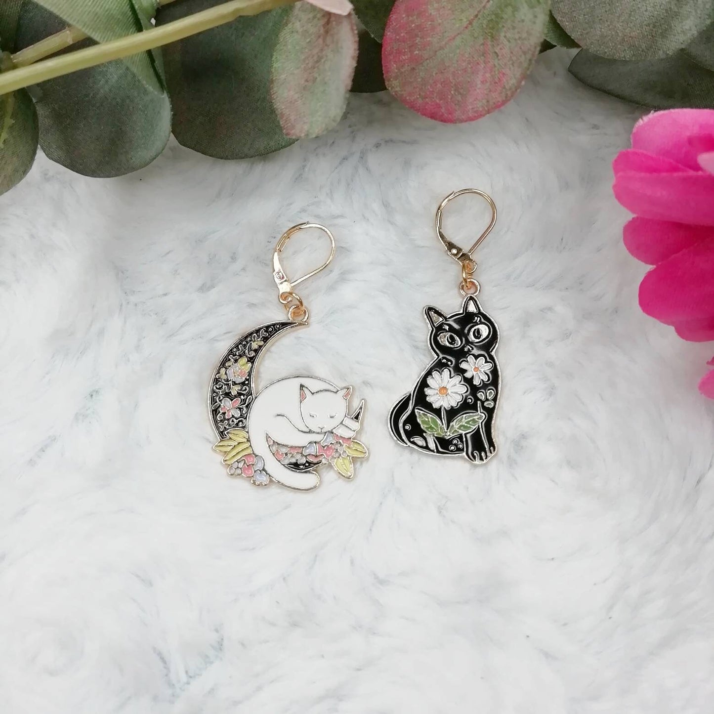 Mesh marker / stitch marker Flower cats