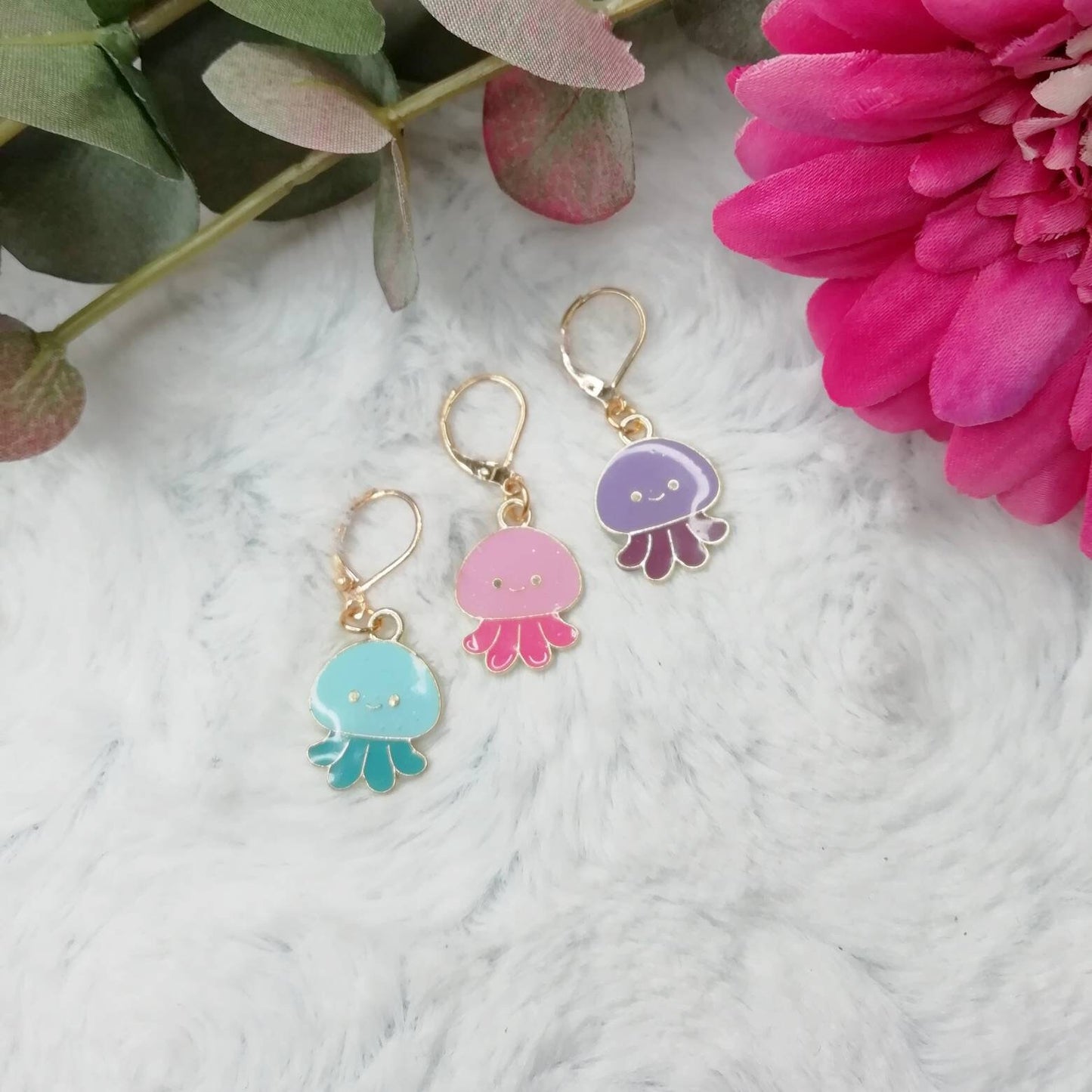 Mesh marker / stitch marker Pastel jellyfish