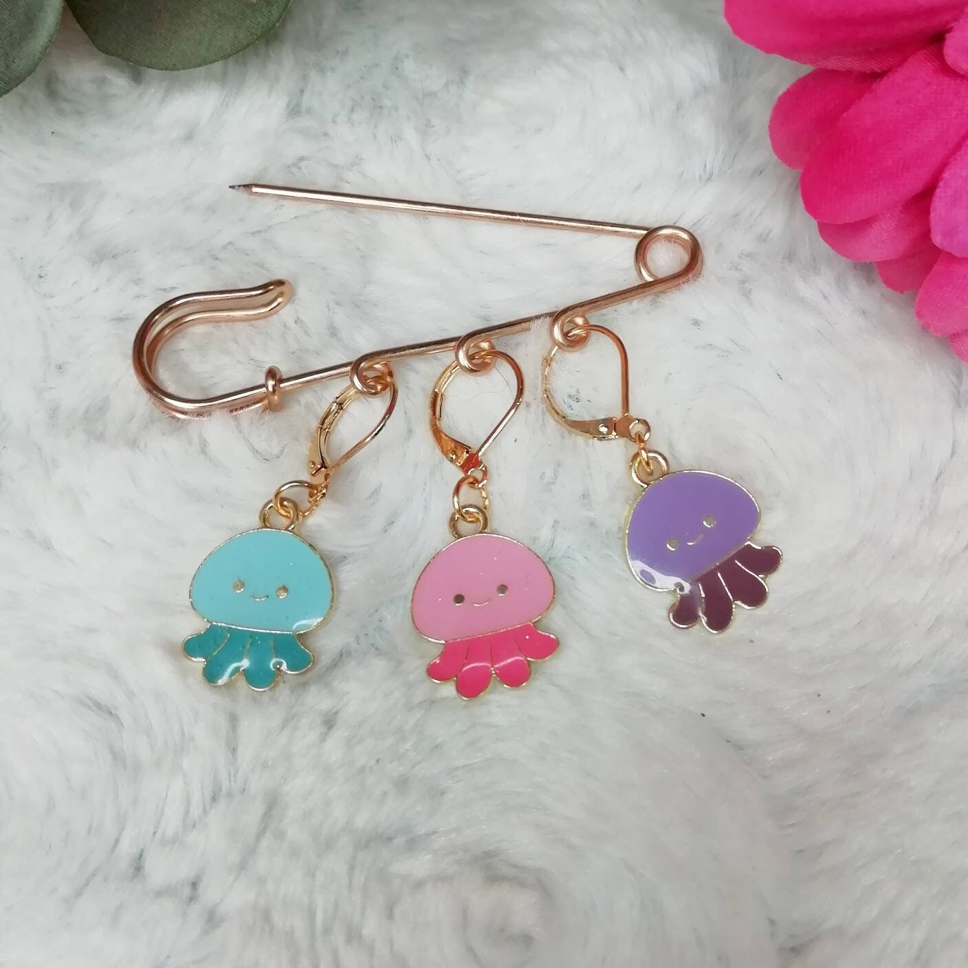 Mesh marker / stitch marker Pastel jellyfish