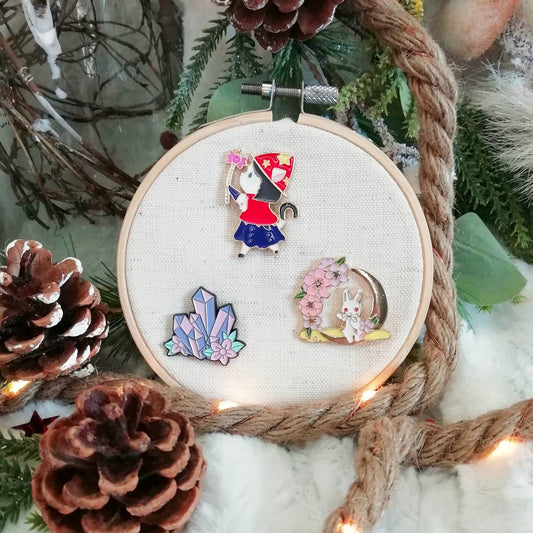 Magnetic needle holder / needle minder "Crystals", "Adorable witch", "Moon rabbit"