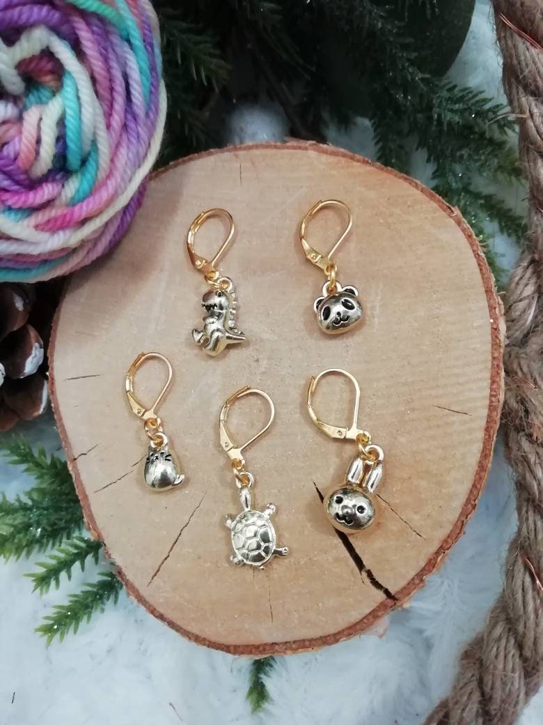 Mesh marker / stitch marker "Little animals"