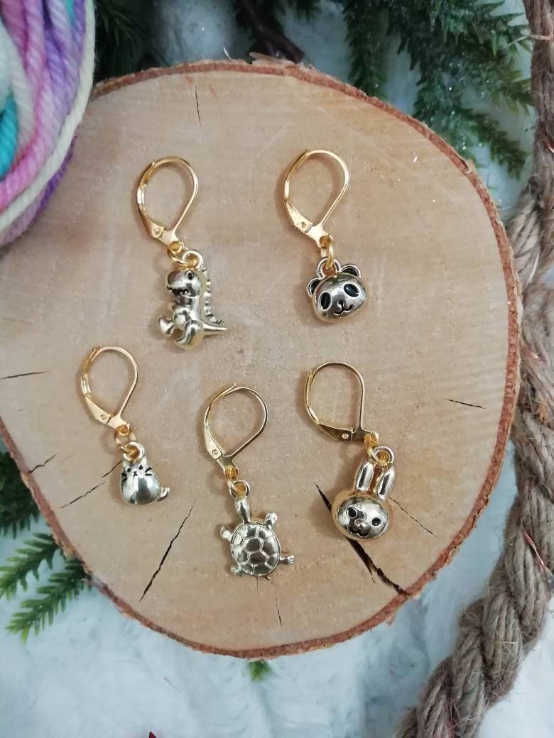 Mesh marker / stitch marker "Little animals"