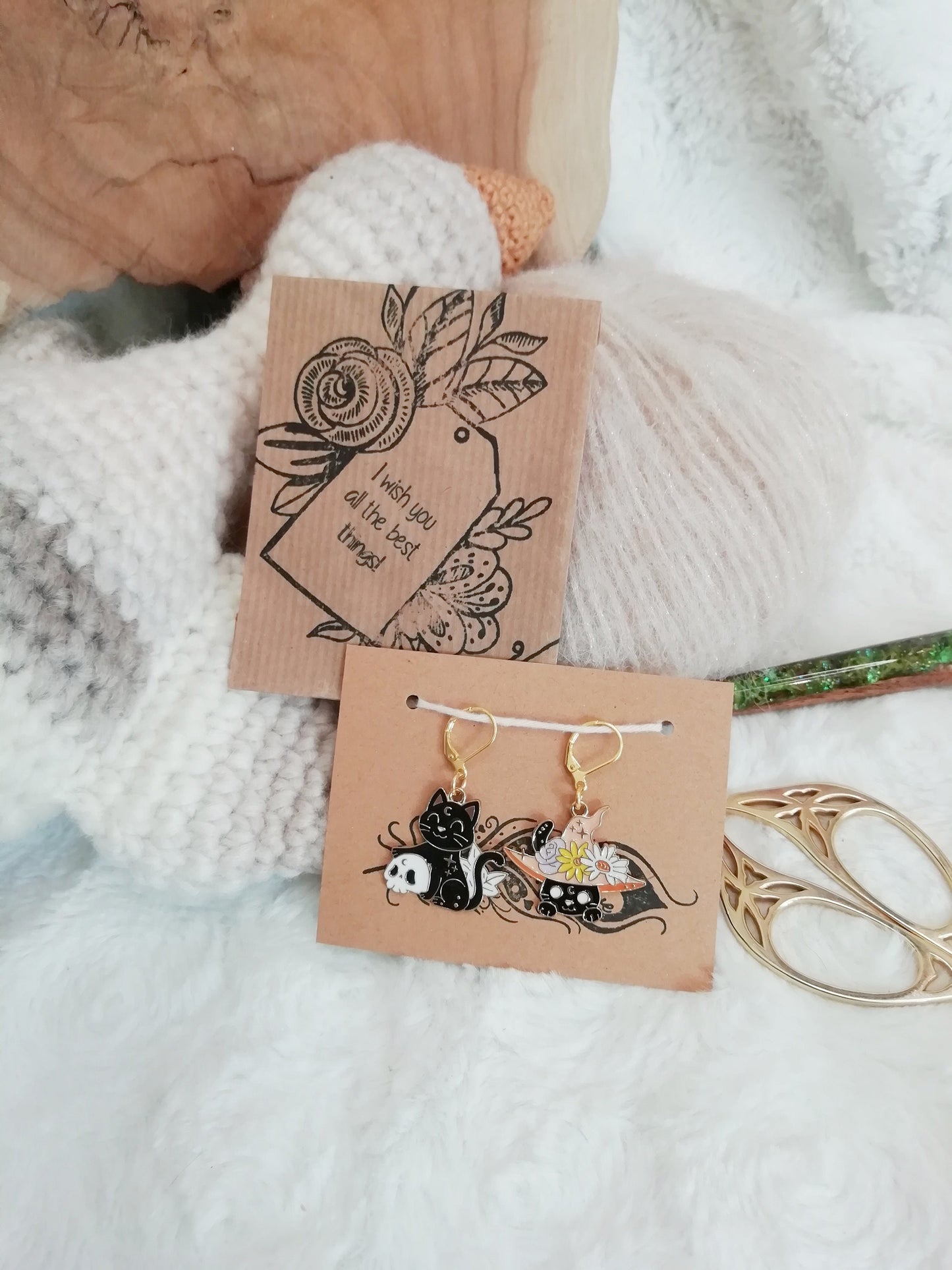 Stitch marker / stitch marker Wizard cat