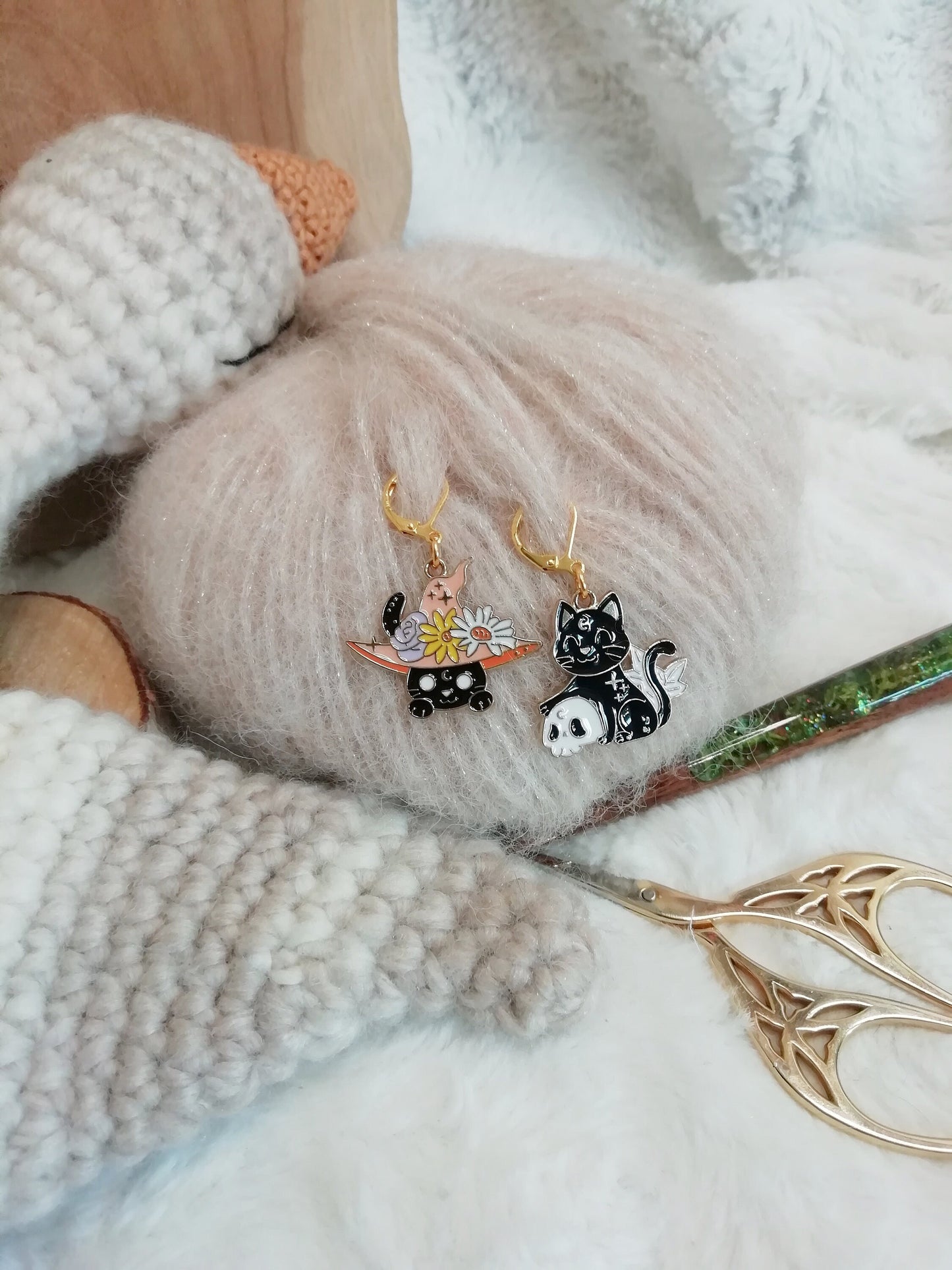 Stitch marker / stitch marker Wizard cat