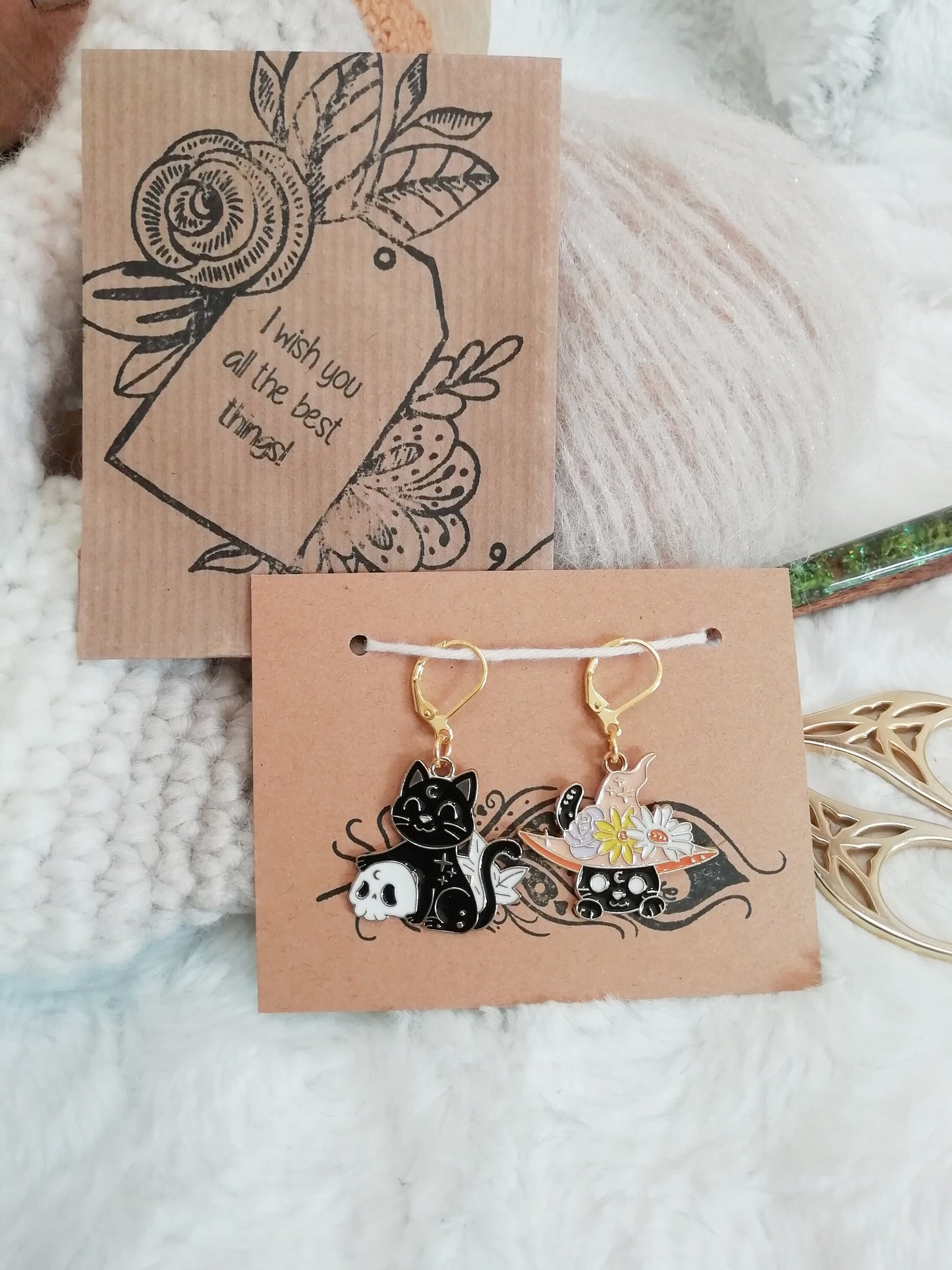 Stitch marker / stitch marker Wizard cat