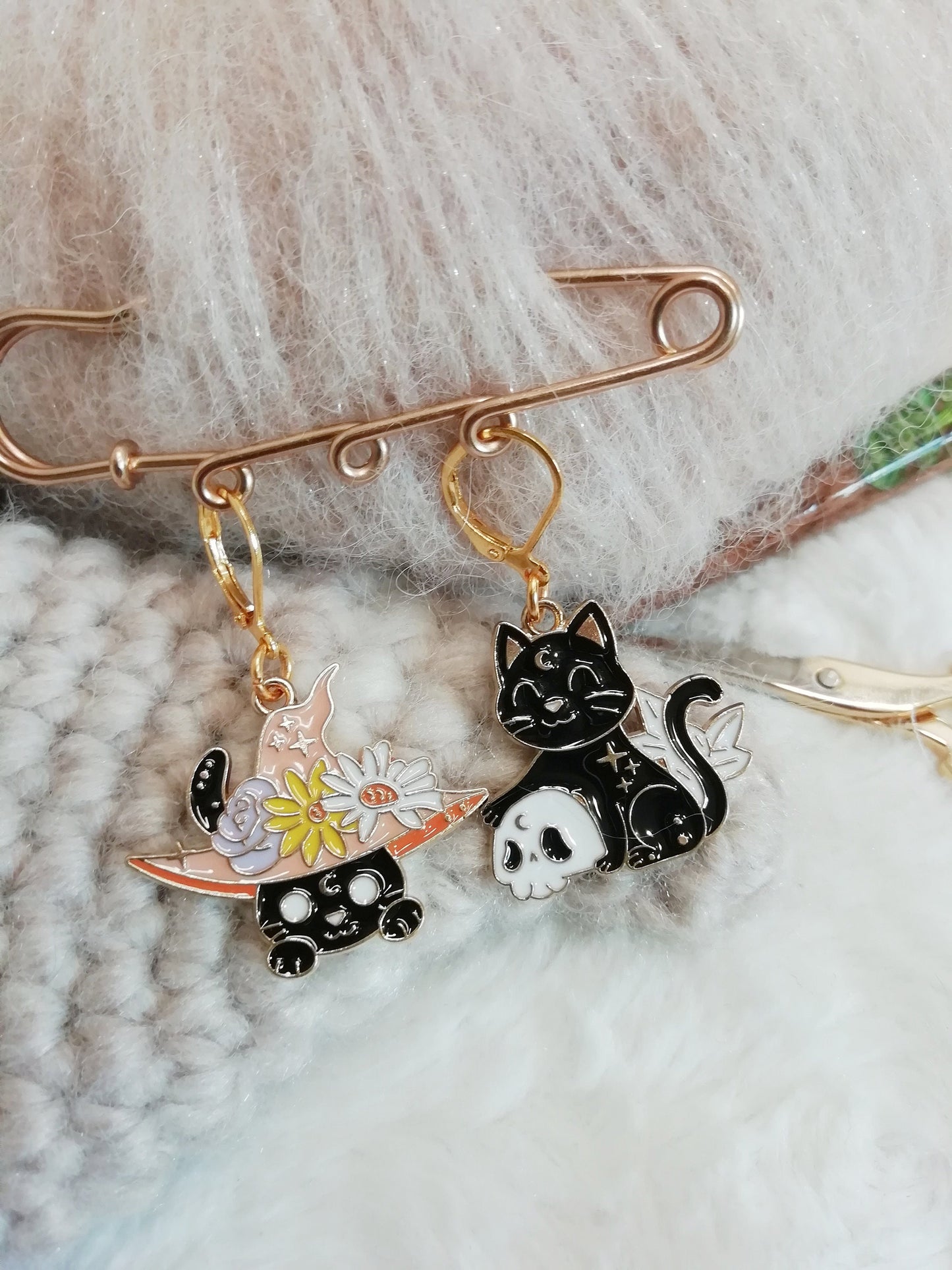 Stitch marker / stitch marker Wizard cat