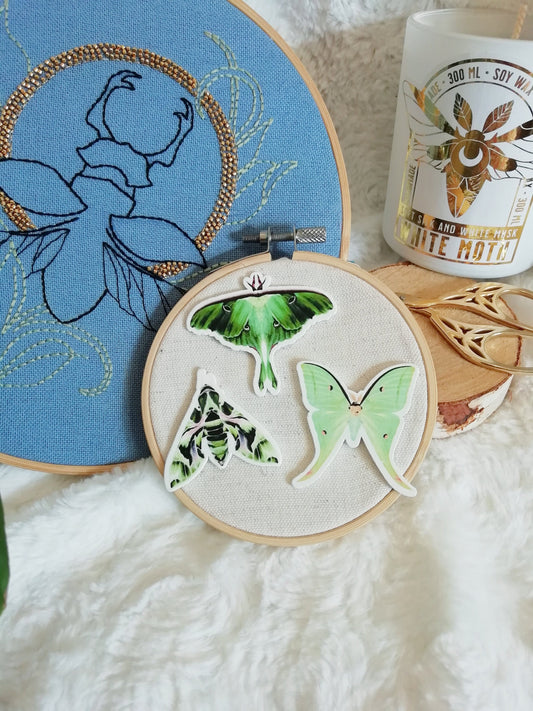 Porte aiguille aimanté / needle minder Papillons vert