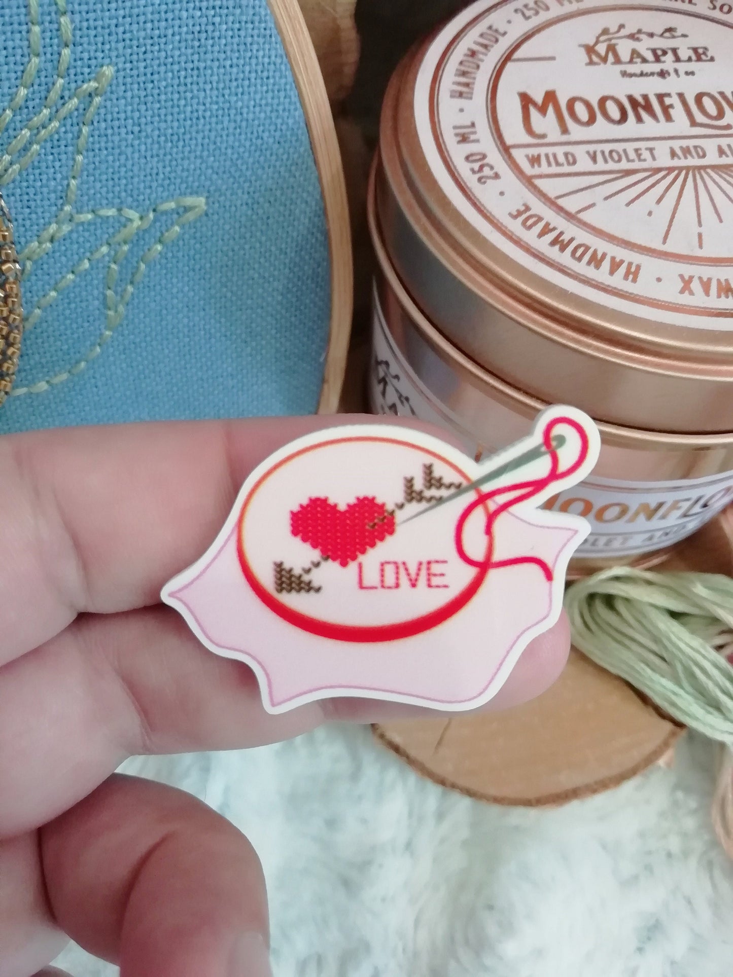 Magnetic needle holder / needle minder "Love embroidery", "Gaming cats" or "I can't I have embroidery"