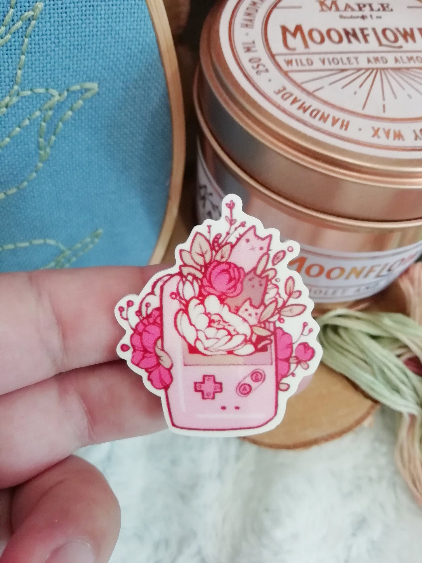 Magnetic needle holder / needle minder "Love embroidery", "Gaming cats" or "I can't I have embroidery"