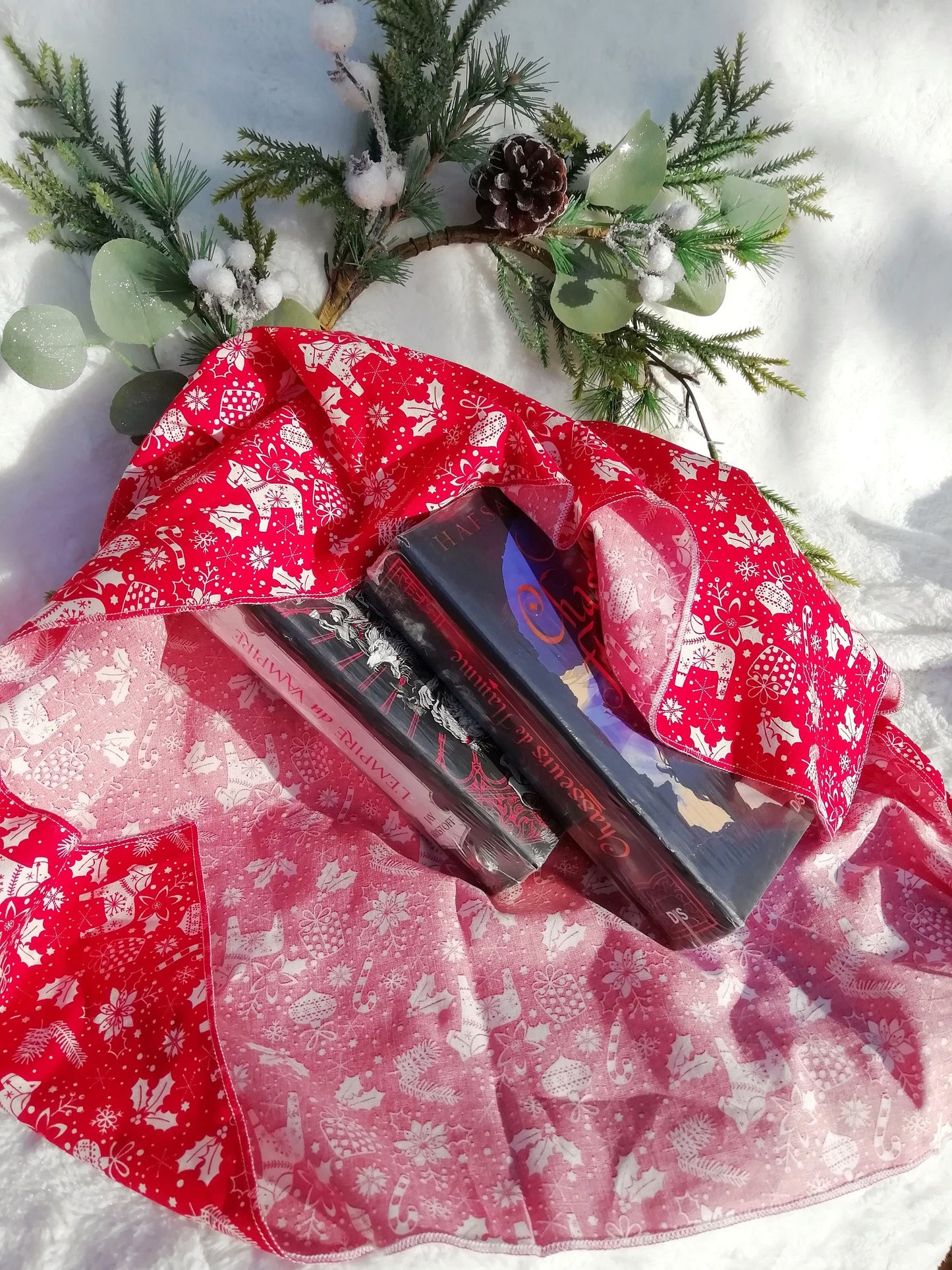 Furoshiki Noel, emballage cadeaux zéro déchet et réutilisable coloris "Noel scandinave"