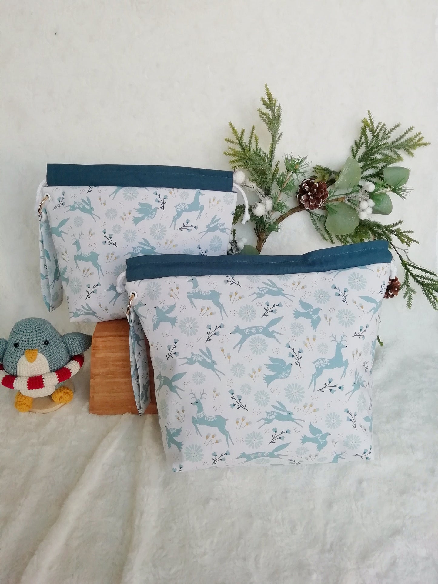 Sac a projet Basic "Esprits d'hiver" / sac a encours