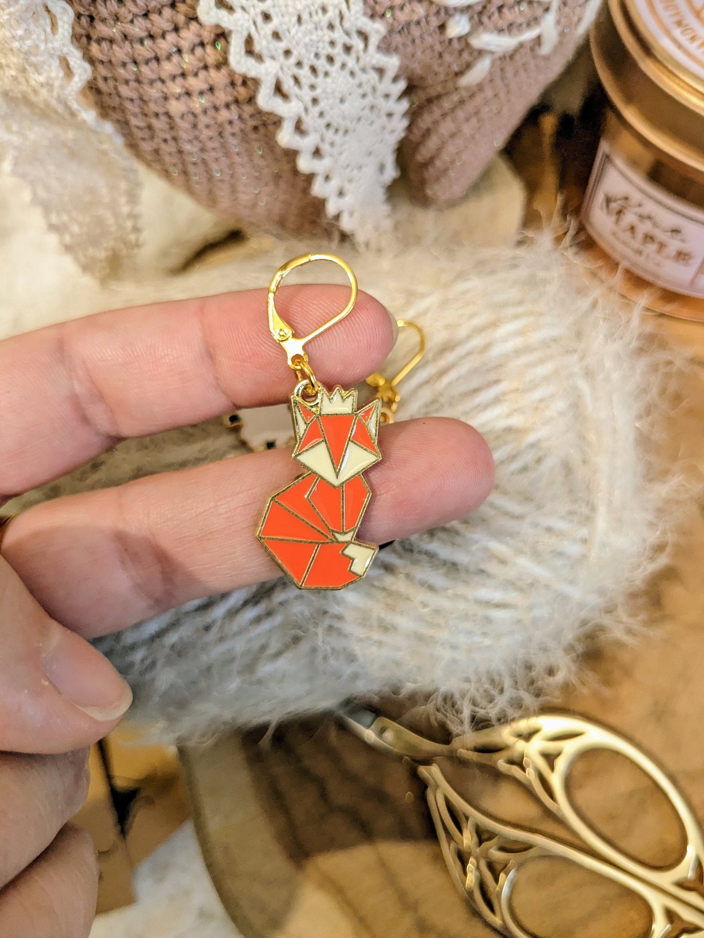 Stitch marker / stitch marker Origami fox, Woolly heart and Little prince