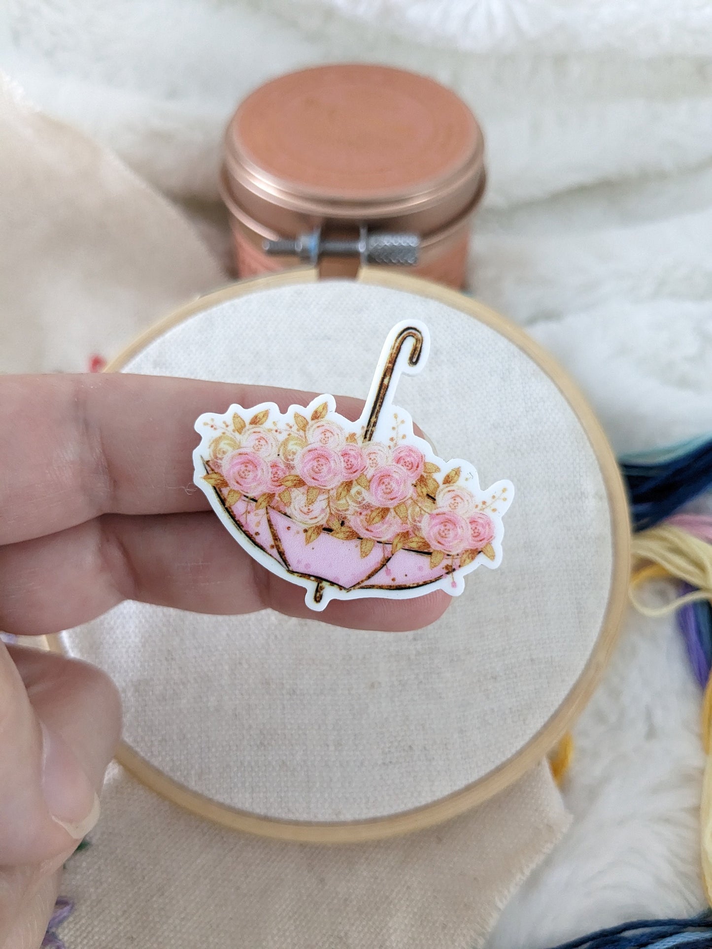 Magnetic needle holder / needle minder "Umbrella", "White Swan" or "Flower butterfly"