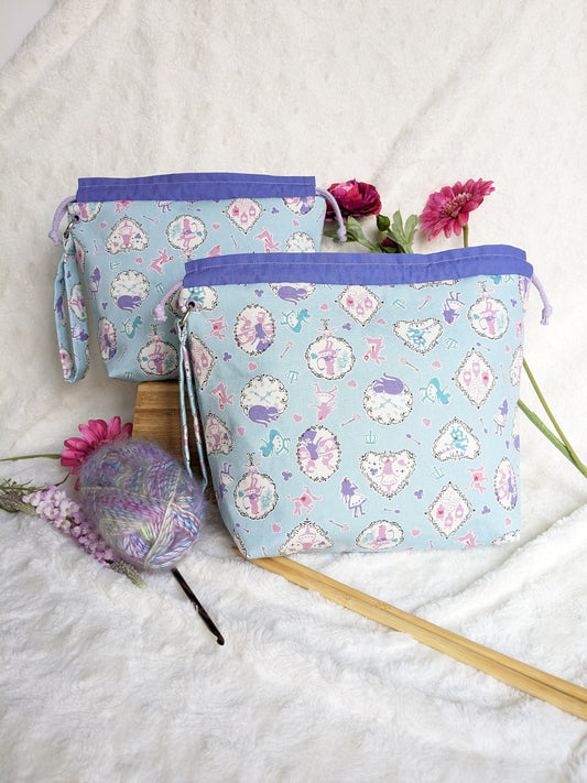 Sac a projet Basic "Pastel wonderland" / sac a encours tricot et/ou crochet